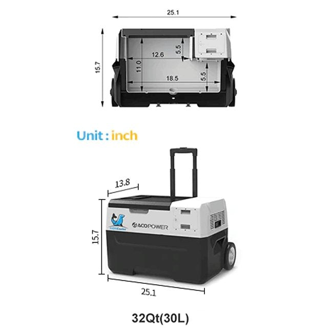 LIONCOOLER X30A Portable Solar Fridge Freezer, 32 Quarts - SAKSBY.com - Electric Scooters - SAKSBY.com