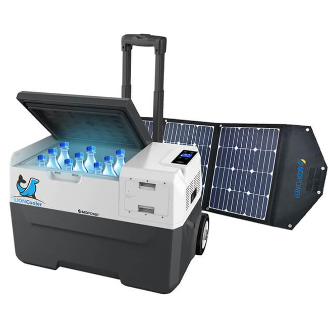 LIONCOOLER X30A Portable Solar Fridge Freezer W/ 90W Solar Panel Combo - SAKSBY.com - Refrigerators - SAKSBY.com