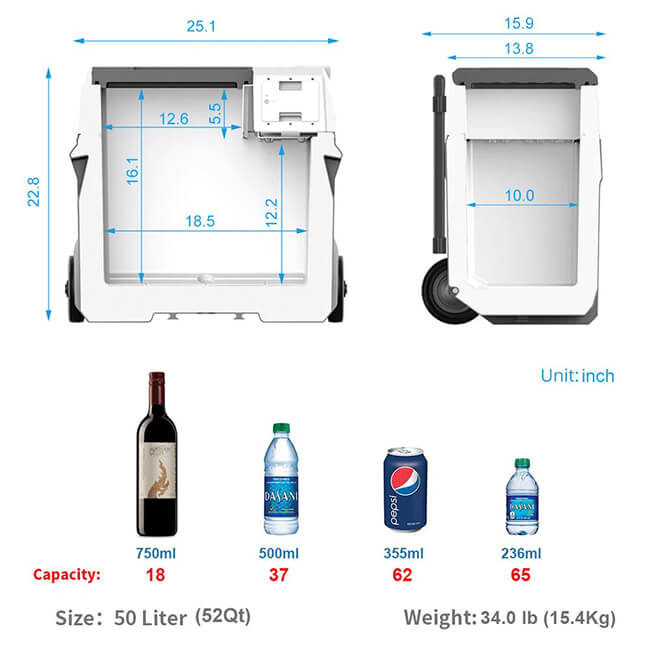 LIONCOOLER X50A Portable Solar Fridge Freezer W/ 90W Solar Panel Combo - SAKSBY.com - Refrigerators - SAKSBY.com