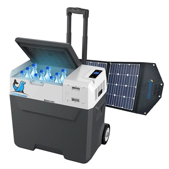 LIONCOOLER X50A Portable Solar Fridge Freezer W/ 90W Solar Panel Combo - SAKSBY.com - Refrigerators - SAKSBY.com