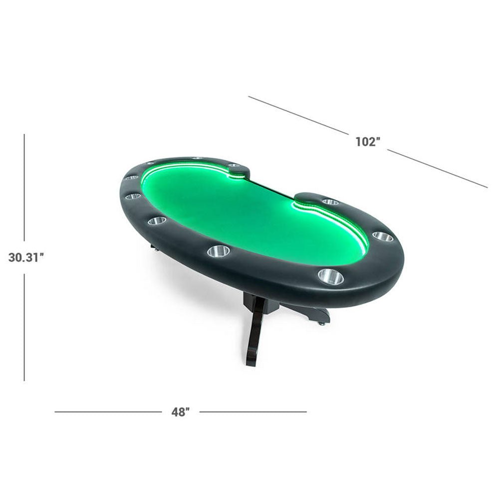 LUMEN HD Illuminated Multi-Purpose Poker Table, BLACK (97368241) - SAKSBY.com -Measurement View