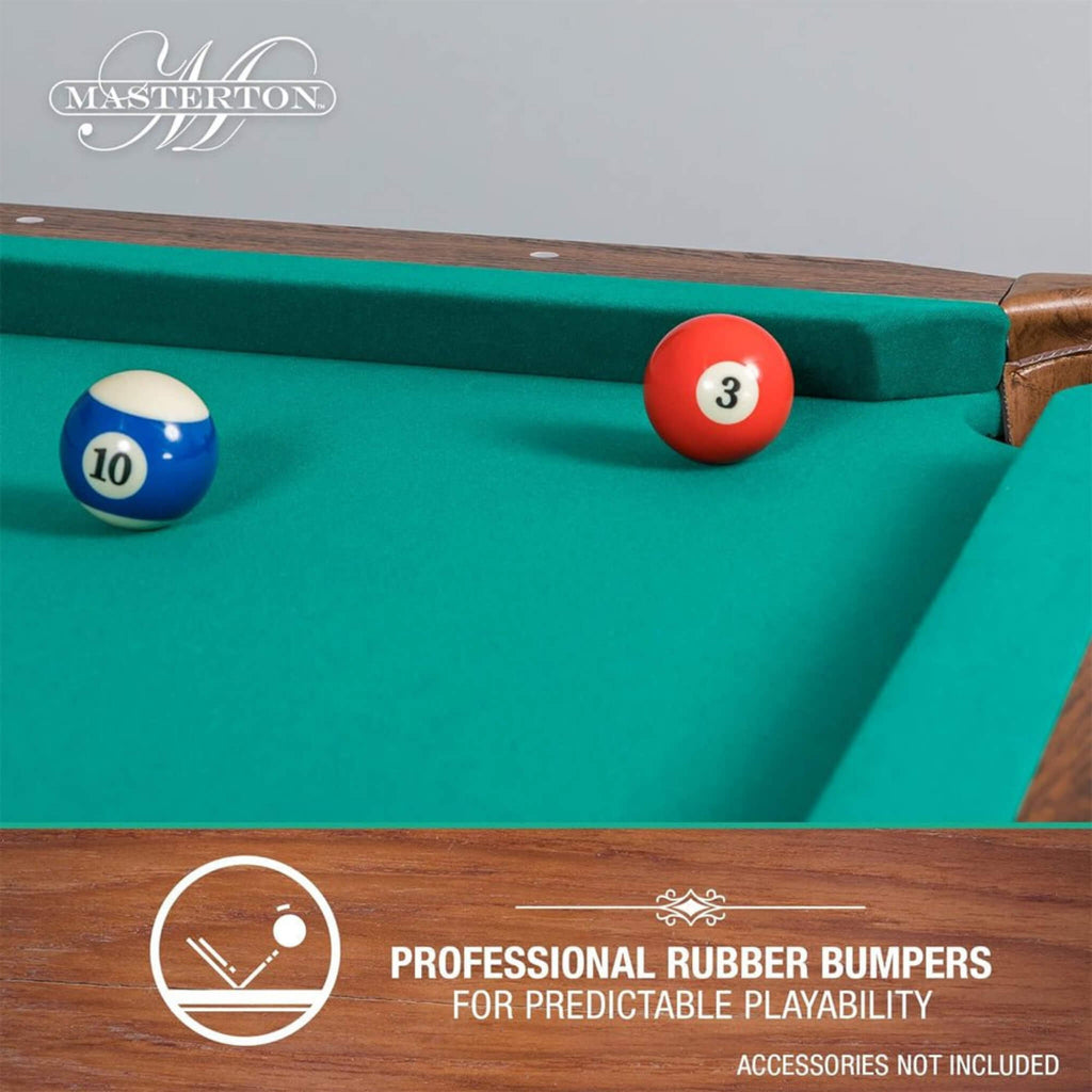 Masterton Premium Bar-Size Burgundy Billiard Pool Table For Game Rooms, 87" (SAK14635) - Saksby Wholesale - Balls View