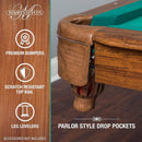 Masterton Premium Bar-Size Burgundy Billiard Pool Table For Game Rooms, 87" (SAK14635) - Saksby Wholesale - Design View