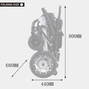 MATE Lightweight Foldable Electric Dual Motor Power Motorized Mobility Wheelchair, 220LBS (91879245) -Measurement View