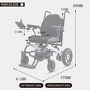 MATE Lightweight Foldable Electric Dual Motor Power Motorized Mobility Wheelchair, 220LBS (91879245) -- Measurement View