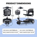 METRO MOBILITY Air Classic Electric 24V/12AH 250W Airline Approved Portable Folding Mobility Scooter, 265LBS (96425371) - SAKSBY.com - Mobility Scooters - SAKSBY.com