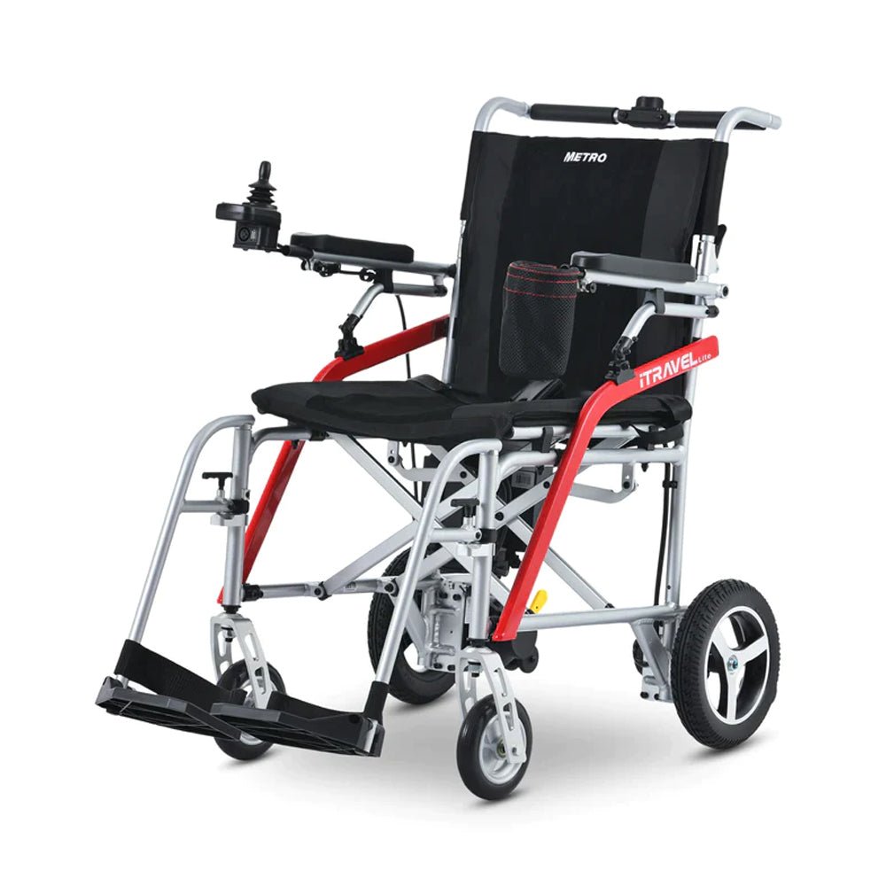 METRO MOBILITY iTravel Lite 24V/10AH 200W Premium Portable Folding Power Wheelchair, 220 LBS (97362814) - SAKSBY.com - Electric Wheelchairs - SAKSBY.com