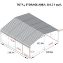 MPT Extra Large Premium Heavy Duty Outdoor Metal Carport Shelter, 20x20FT (97425861) - SAKSBY.com - Sheds, Garages & Carports - SAKSBY.com