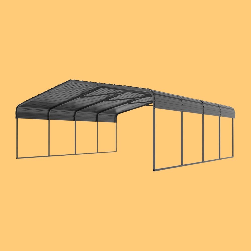 MPT Extra Large Premium Heavy Duty Outdoor Metal Carport Shelter, 20x20FT (97425861) - SAKSBY.com - Sheds, Garages & Carports - SAKSBY.com