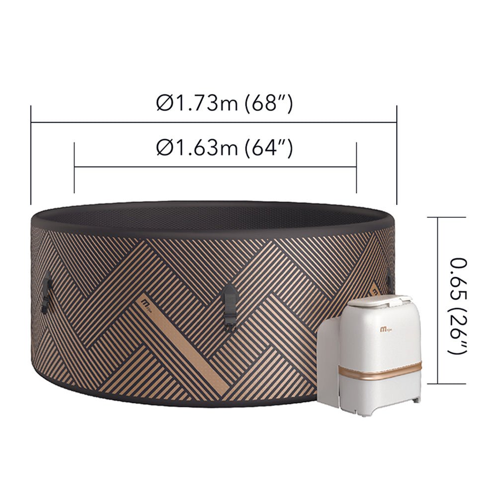 MSPA F-MO063W MONO Frame Series Luxury 6-Person Inflatable Round Hot Tub With WIFI ControlMeasurement View