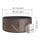 MSPA F-MO063W MONO Frame Series Luxury 6-Person Inflatable Round Hot Tub With WIFI ControlMeasurement View