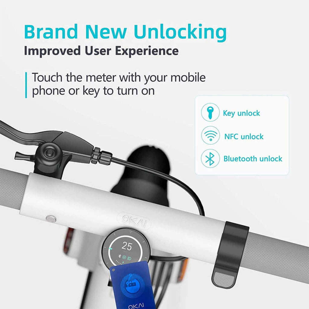 Okai Neon 36V 250W Lithium Ion Electric Foldable Scooter For Adults (SAK11872) - Saksby Wholesale - Locking System