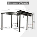 Outdoor Retractable Backyard Aluminum Metal Pergola Gazebo With Roof, (11x16)' (97516804) - Zoom Parts View