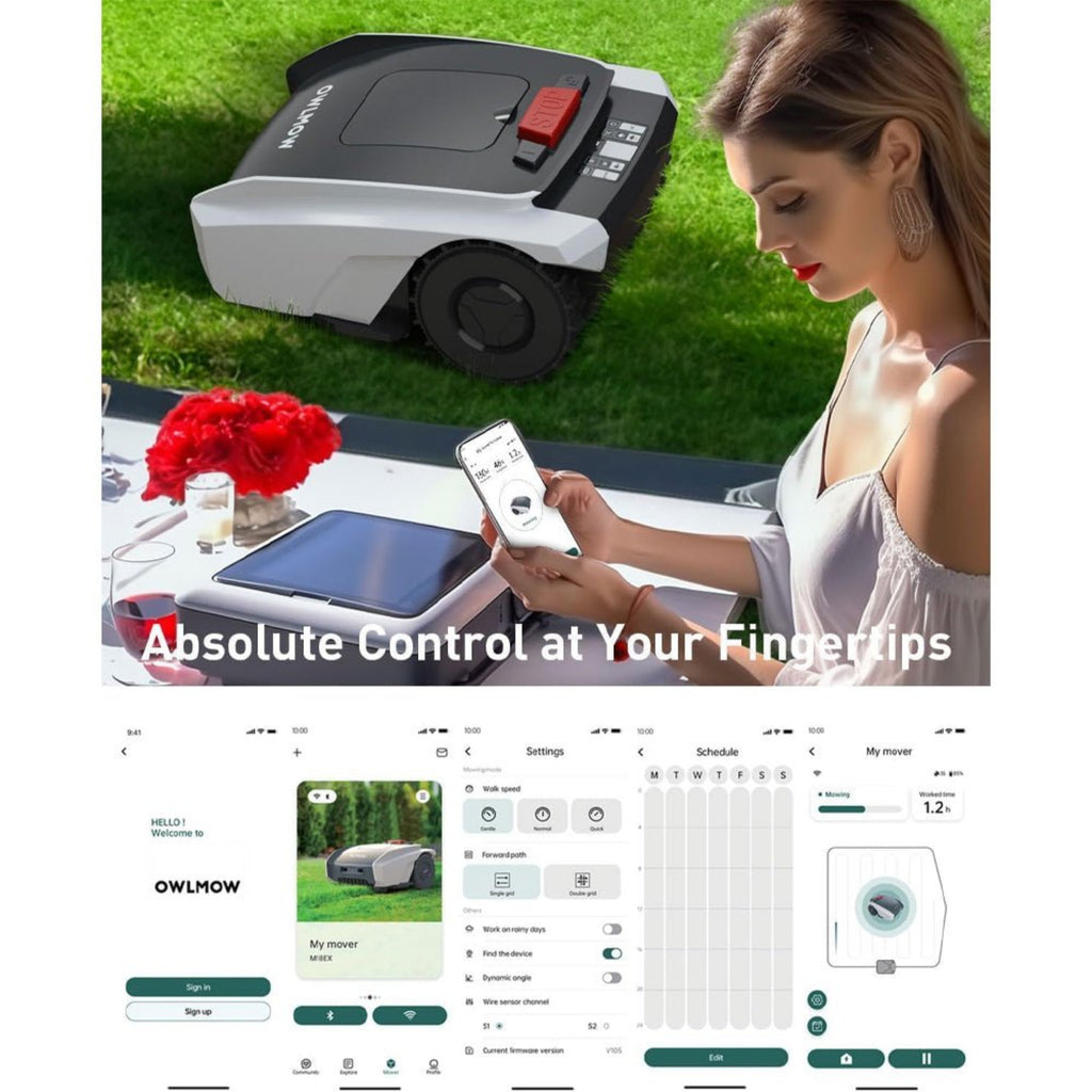 OWLMOW Automatic Robot Lawn Mower With GPS Navigation And App Control (97253841) - SAKSBY.com - Lawn Mowers - SAKSBY.com