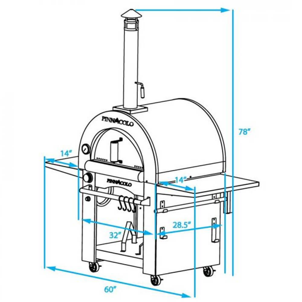 PINNACOLO IBRIDO Portable Outdoor Wood Fired & Gas Backyard Pizza Oven (96482418) - SAKSBY.com - Pizza Ovens - SAKSBY.com