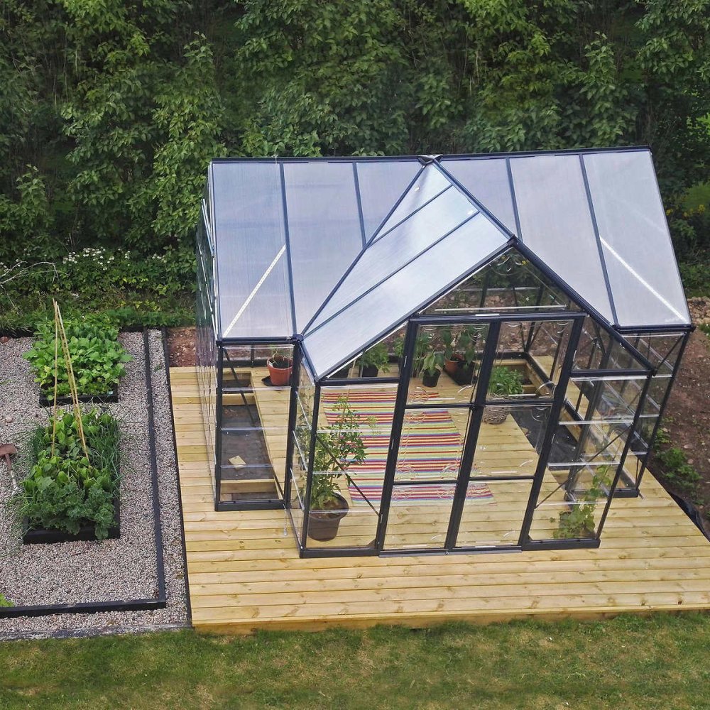 PLM Premium T-Shaped Cathedral Outdoor Walk-In Greenhouse And Solarium, 10x12FT (91364285) - SAKSBY.com - Greenhouses - SAKSBY.com