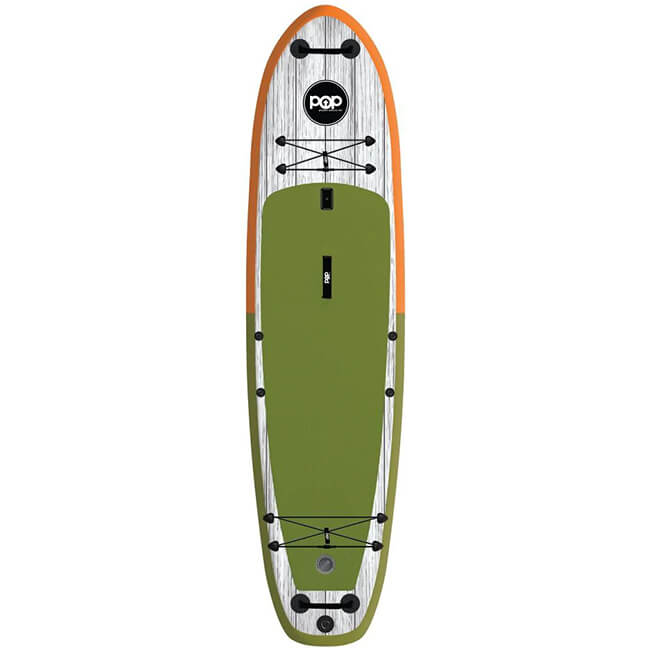 POP BOARD CO Inflatable Board 11'6 El Capitan Green/Orange - SAKSBY.com - Stand Up Paddle Boards - SAKSBY.com