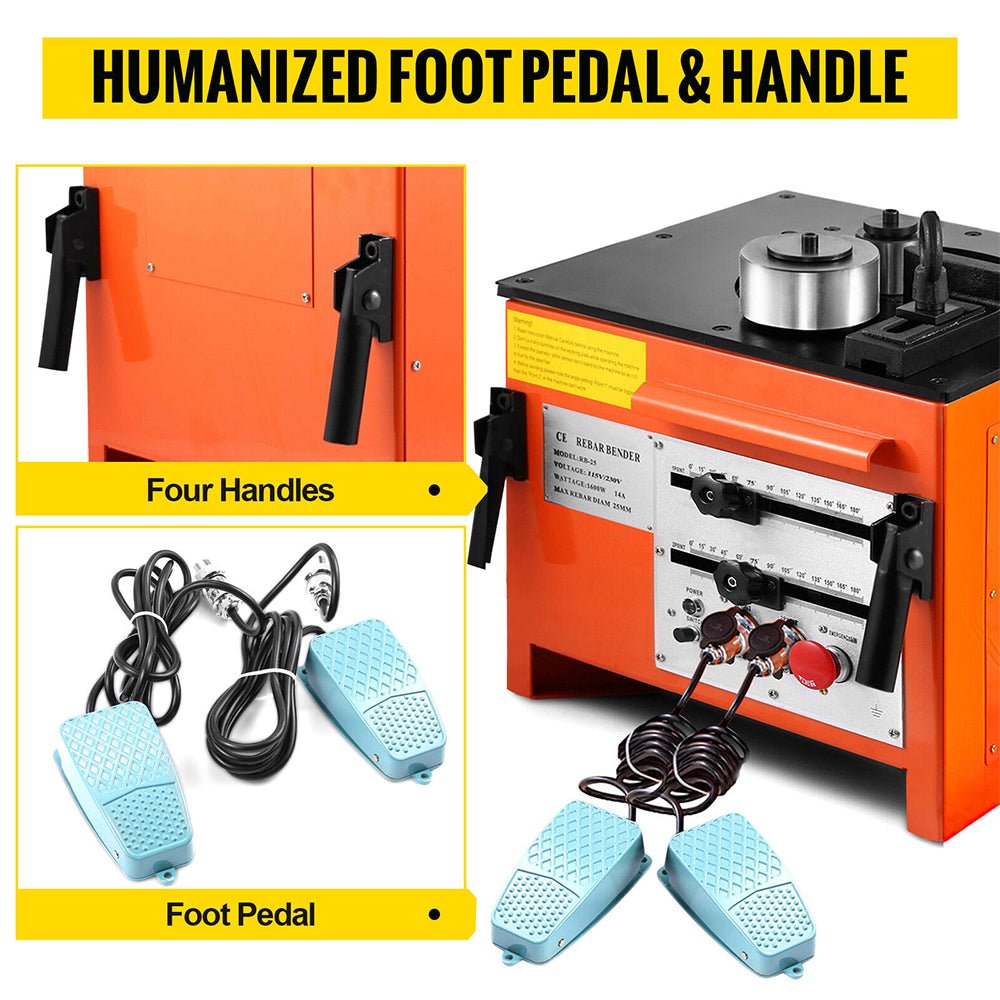 Portable Electric 1 Inch Rebar Metal Conduit Pipe Tube Bender W/ Foot Switch (96712584) - Zoom Parts View