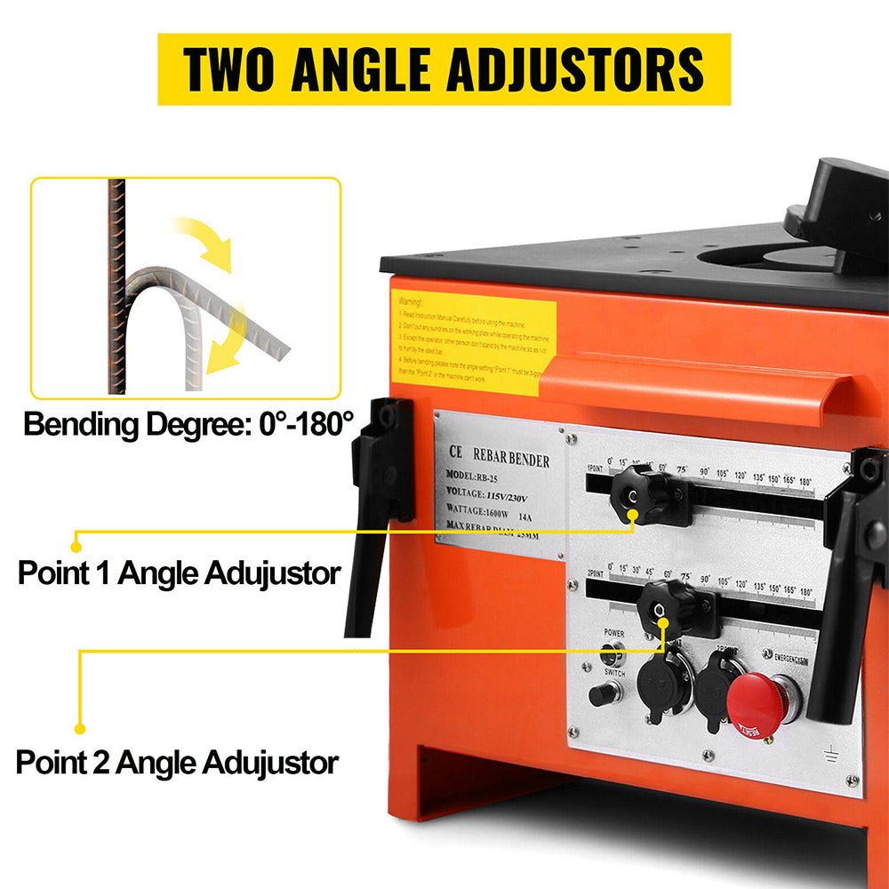 Portable Electric 1 Inch Rebar Metal Conduit Pipe Tube Bender W/ Foot Switch (96712584) - SAKSBY.com - Features, Text View