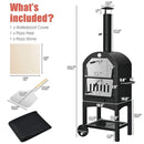 Portable Outdoor Wood Fired Pizza Oven W/ Pizza Stone & Waterproof Cover (SAK82635) - Sasksby Wholesale -Dimension View