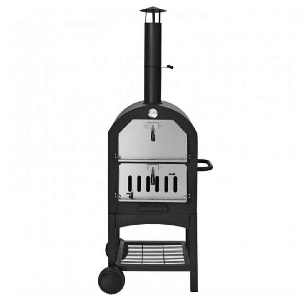 Portable Outdoor Wood Fired Pizza Oven W/ Pizza Stone & Waterproof Cover (SAK82635) - Sasksby Wholesale -Front View