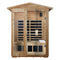 Premium 2-Person Indoor Outdoor Low EMF FAR-Infrared Hemlock Wood Personal Home Sauna Spa, 1750W Front View