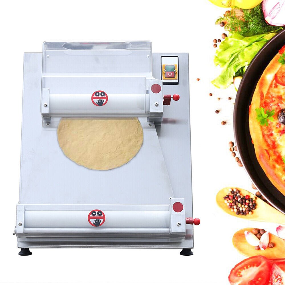 Premium Electric Commercial Pizza Dough Roller Pastry Sheeter Press Machine, 16" Demonstration View