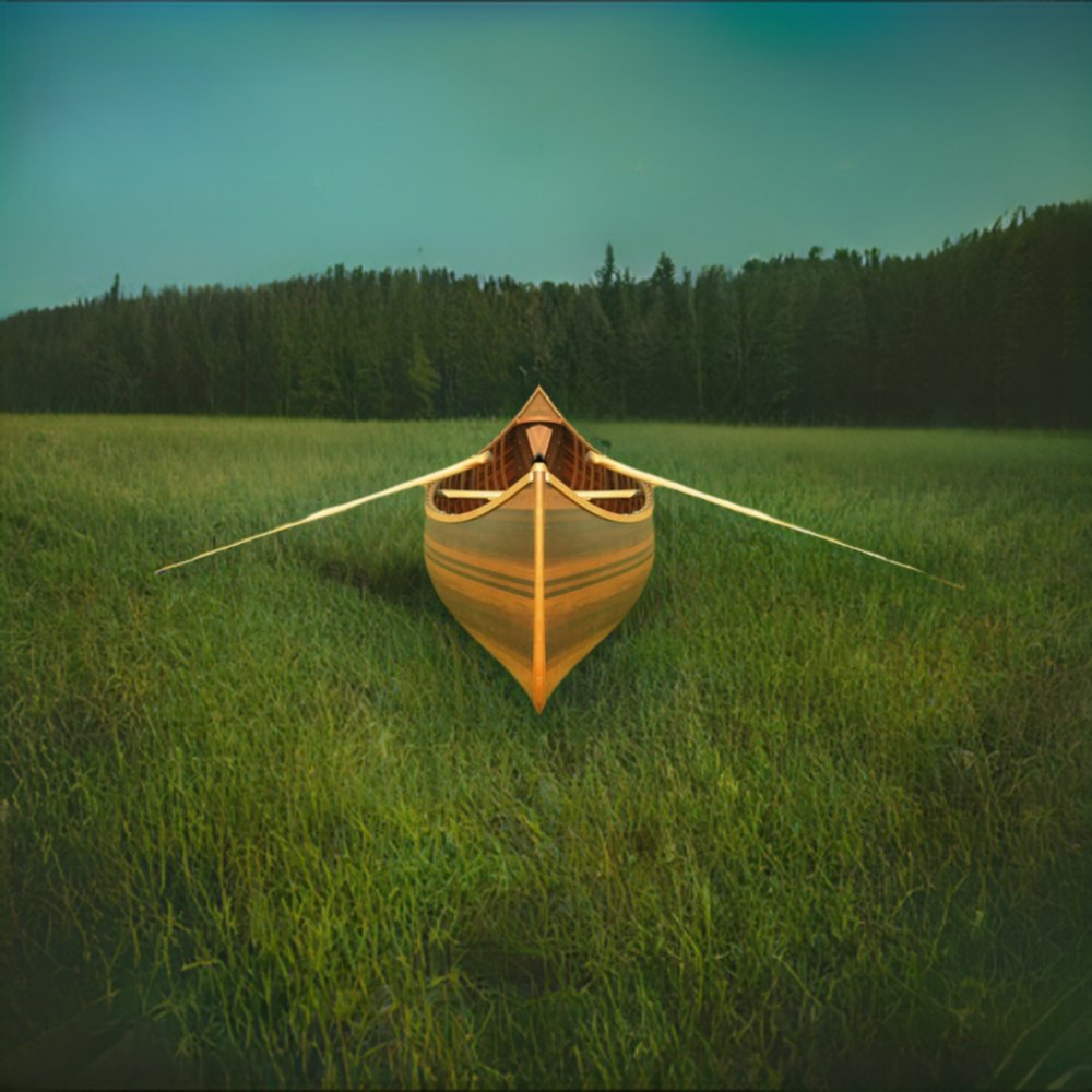 Premium Elegant Matte Finish Wooden Canoe With Ribs & Curved Bow (91647253) - SAKSBY.com - Canoes - SAKSBY.com