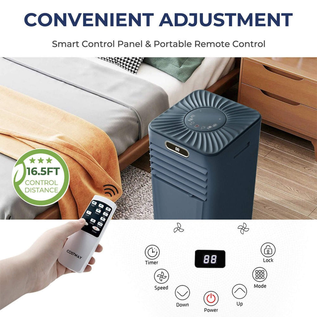 Premium Freestanding AC Unit With Remote Control, 10K BTU (SAK41642) - Saksby Wholesale - Control Panel View