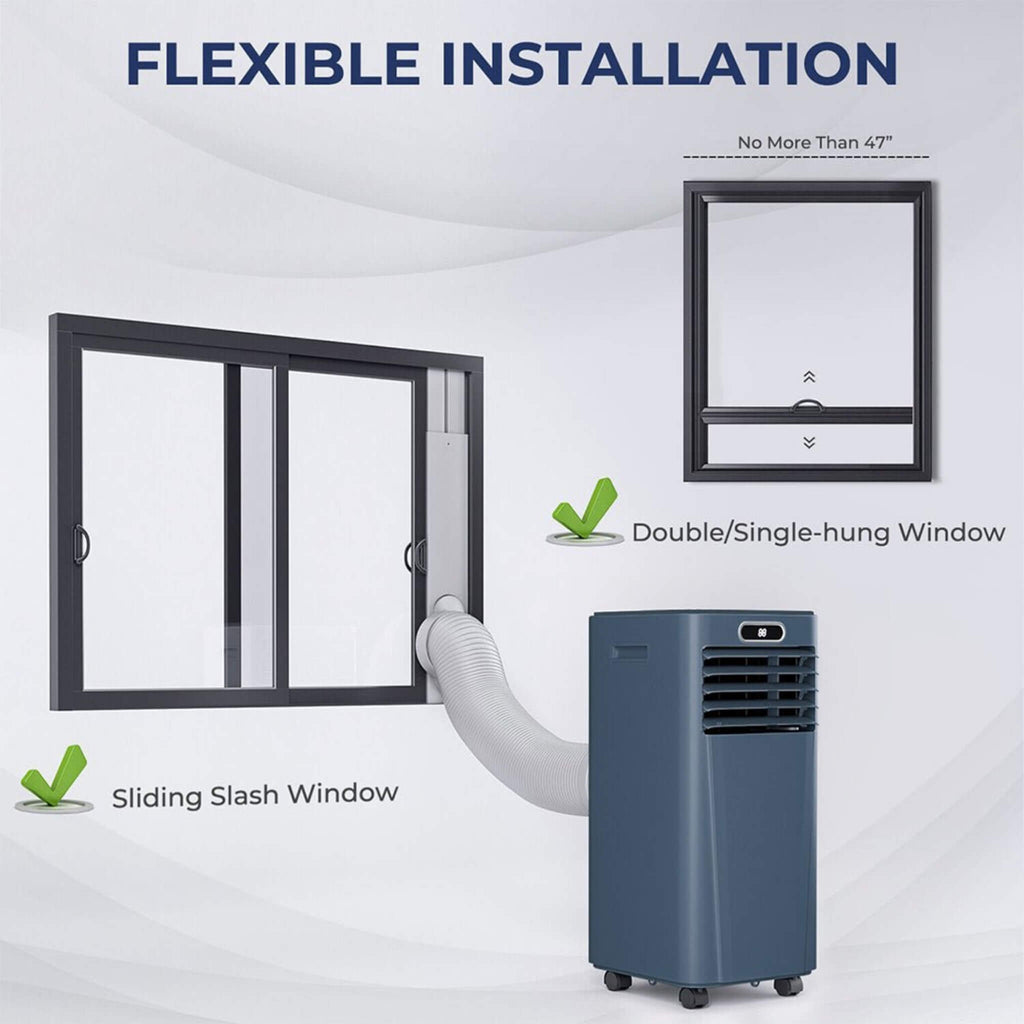 Premium Freestanding AC Unit With Remote Control, 10K BTU (SAK41642) - Saksby Wholesale - Installation View