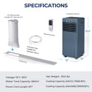 Premium Freestanding AC Unit With Remote Control, 10K BTU (SAK41642) - Saksby Wholesale - Specifications View