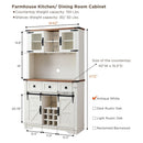 Premium Home Bar Wine Cabinet W/ Sliding Barn Door, 72" (97631842) - SAKSBY.com - Entertainment Centers & TV Stands - SAKSBY.com