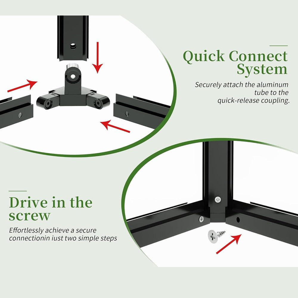 Premium Large Outdoor Double Door Aluminum Polycarbonate Greenhouse With Quick Connect Fitting, 12x13.5x9FT (96243175) - SAKSBY.com - Greenhouses - SAKSBY.com