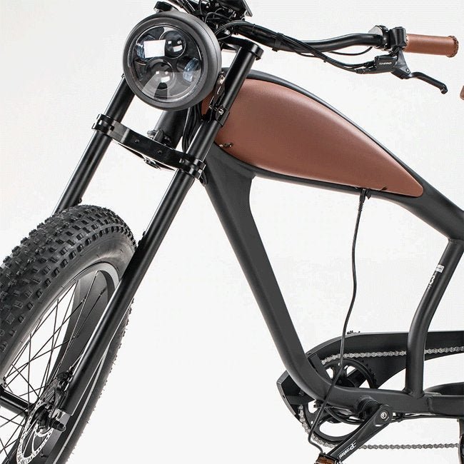 REVI BIKES Cheetah Café Racer 48V/17.5AH 750W Fat Tire All Terrain Ebike, 26'' (94028397) - SAKSBY.com - Zoom Parts View