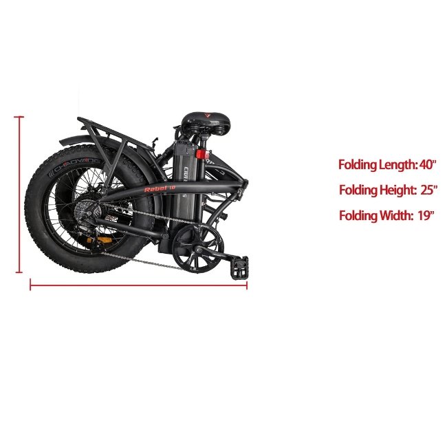 REVI BIKES Rebel 48V13Ah 500W Folding Fat Tire Electric Bike, 20'' - SAKSBY.com - Electric Bicycles - SAKSBY.com