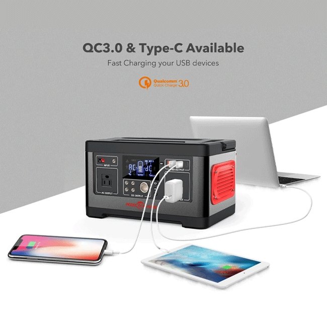 ROCKPALS 520WH High Capacity Portable Outdoor Power Station, 500W - SAKSBY.com - Portable Power Stations - SAKSBY.com