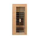 Single-Person Indoor Low EMF FAR Infrared Heat Hemlock Wood Personal Home Spa Sauna, 1200W (91827463) - Front View