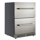 Small Double Drawer Stainless Steel Built-In Undercounter Beverage Refrigerator, 5.1 Cu.Ft. (98450273) - Side View