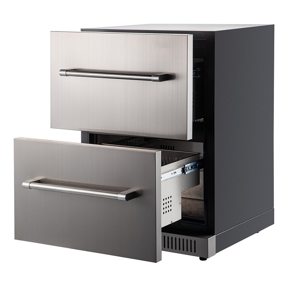 Small Double Drawer Stainless Steel Built-In Undercounter Beverage Refrigerator, 5.1 Cu.Ft. (98450273) - Side View
