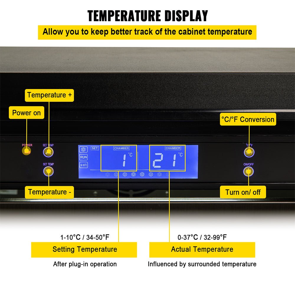 Small Double Drawer Stainless Steel Built-In Undercounter Beverage Refrigerator, 5.1 Cu.Ft. (98450273) - Parts View