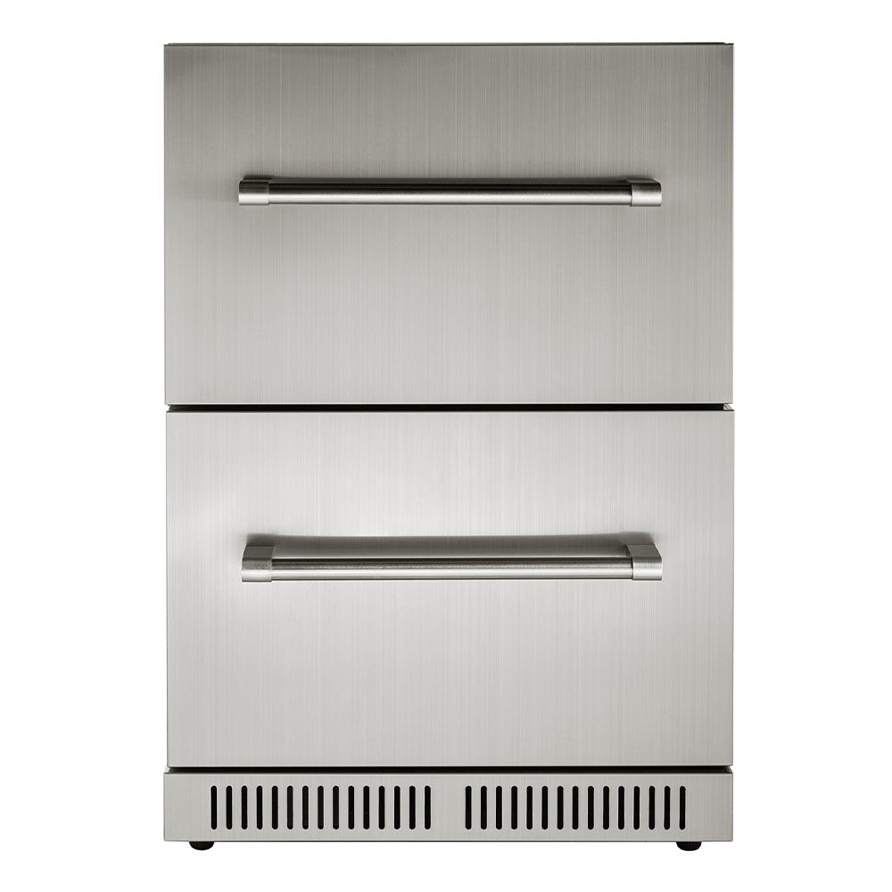 Small Double Drawer Stainless Steel Built-In Undercounter Beverage Refrigerator, 5.1 Cu.Ft. (98450273) - Front View