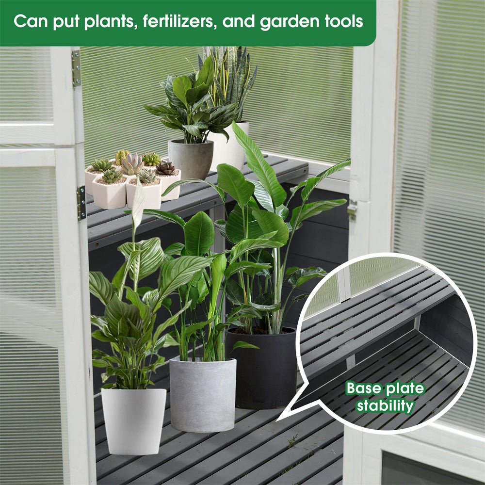 SNG Outdoor Walk-In Polycarbonate Garden Greenhouse With Drain Holes, 4x6FT (94251873) - SAKSBY.com - Greenhouses - SAKSBY.com