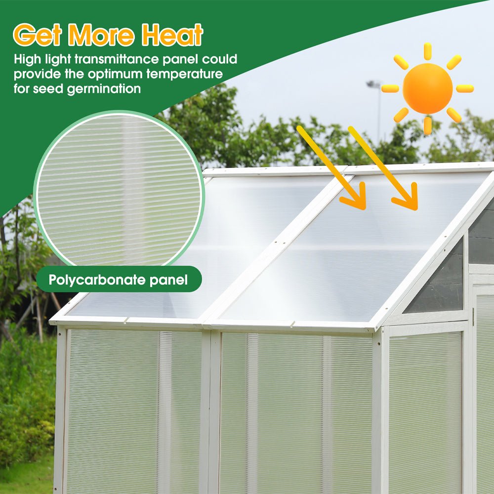SNG Outdoor Walk-In Polycarbonate Garden Greenhouse With Drain Holes, 4x6FT (94251873) - SAKSBY.com - Greenhouses - SAKSBY.com