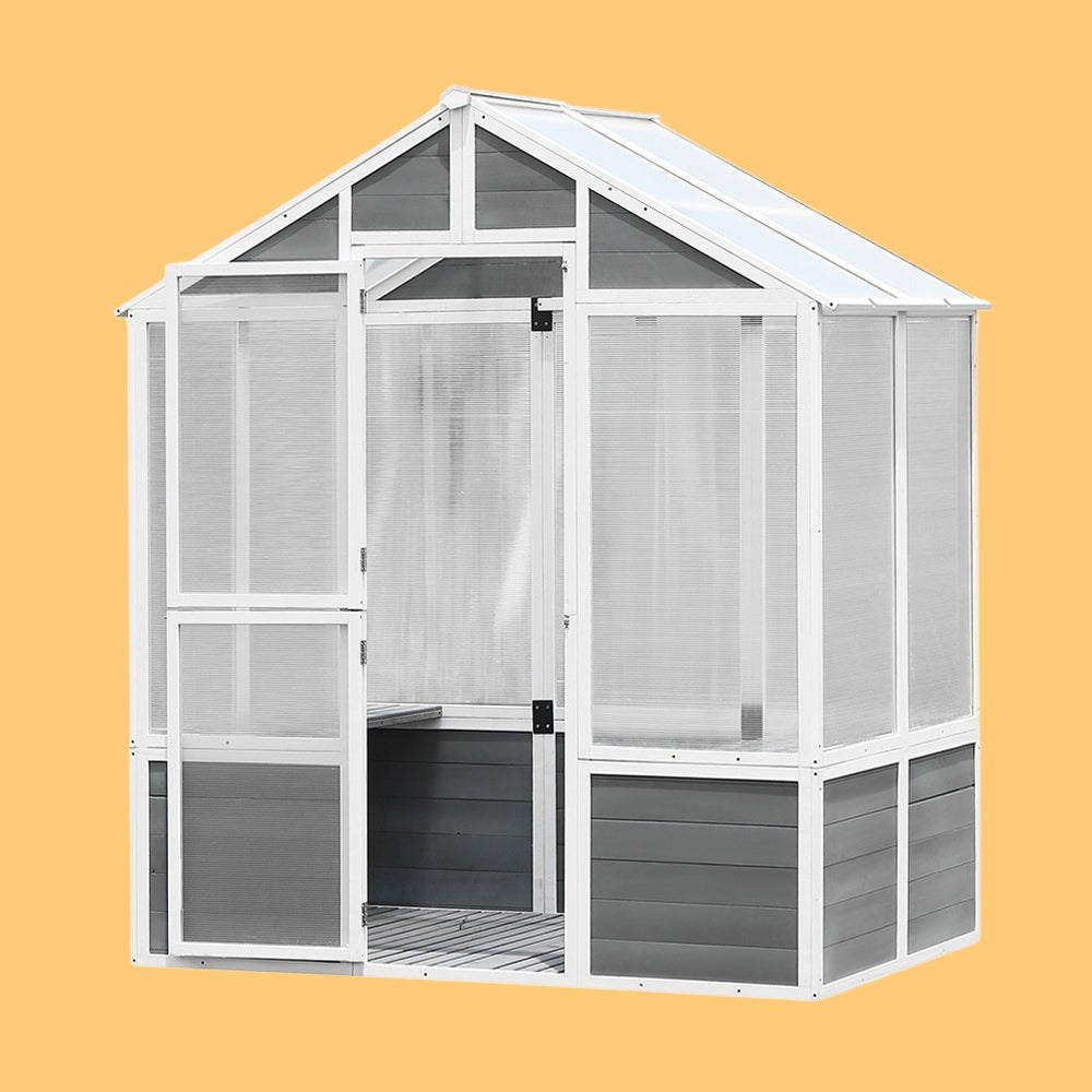 SNG Outdoor Walk-In Polycarbonate Garden Greenhouse With Drain Holes, 4x6FT (94251873) - SAKSBY.com - Greenhouses - SAKSBY.com
