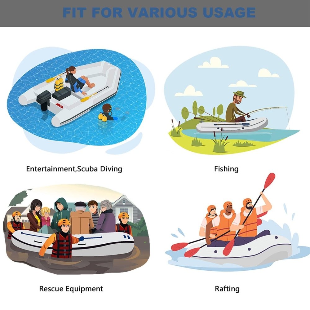 VIRTUE US 5-Person Inflatable Dinghy Transom Sport Tender Boat, 10FT (94726183) - SAKSBY.com - Inflatable Boats - SAKSBY.com