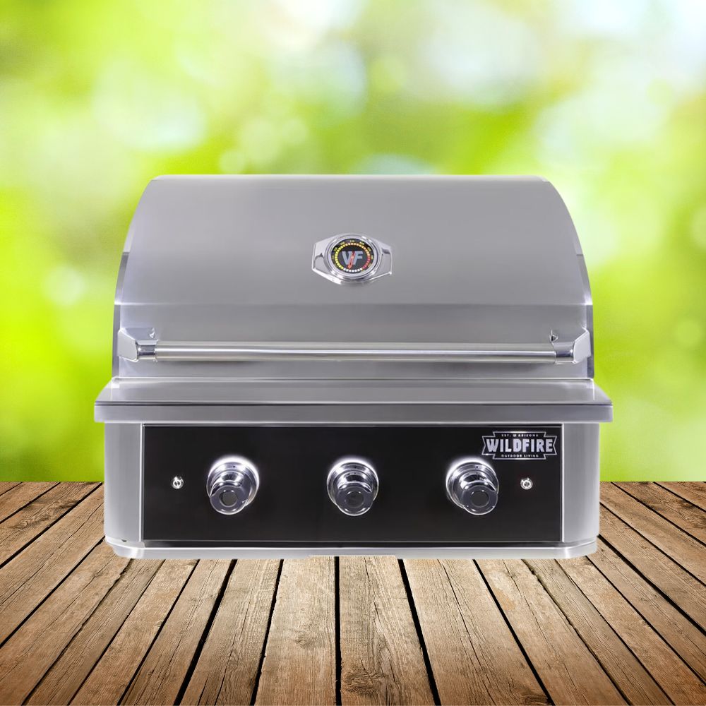 WILDFIRE OUTDOOR LIVING Ranch Pro 304 Stainless Steel Propane Gas Grill, 30" (WF-PRO30G-RH-LP) Front View