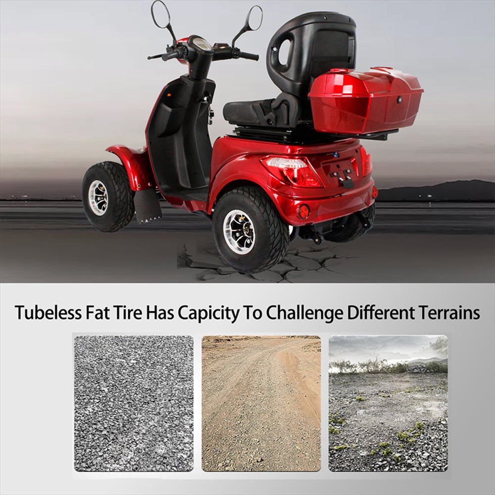 ZVG 4-Wheel 60V/20AH Electric Golf Senior Travel Mobility Scooter For Adults, 400LBS (91582627) - Side View