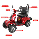 ZVG 4-Wheel 60V/20AH Electric Golf Senior Travel Mobility Scooter For Adults, 400LBS (91582627) - Features, Text View