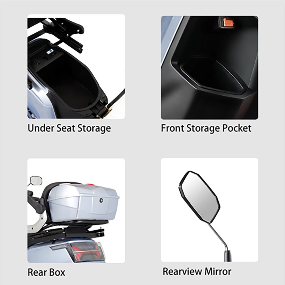 ZVG Heavy Duty 1000W 60V20AH Four Wheel All-Terrain Travel Mobility Scooter, 440LBS Zoom Parts View