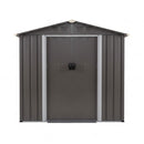 [04X06FT] Outdoor Galvanized Metal Storage Shed With Sliding Door (SAK96472) - Saksby Wholesale - Front View
